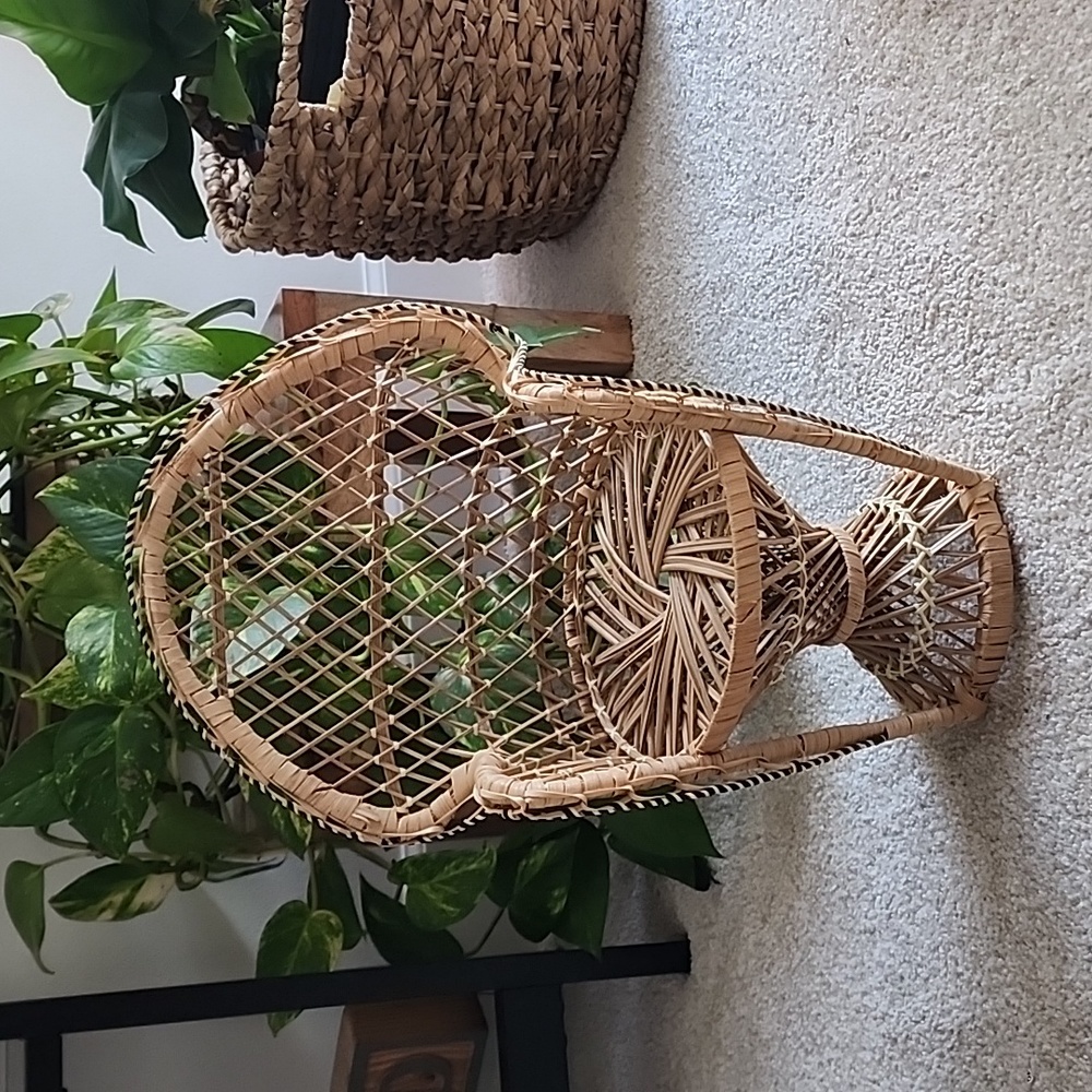 Vintage Miniature Wicker Peacock chair.